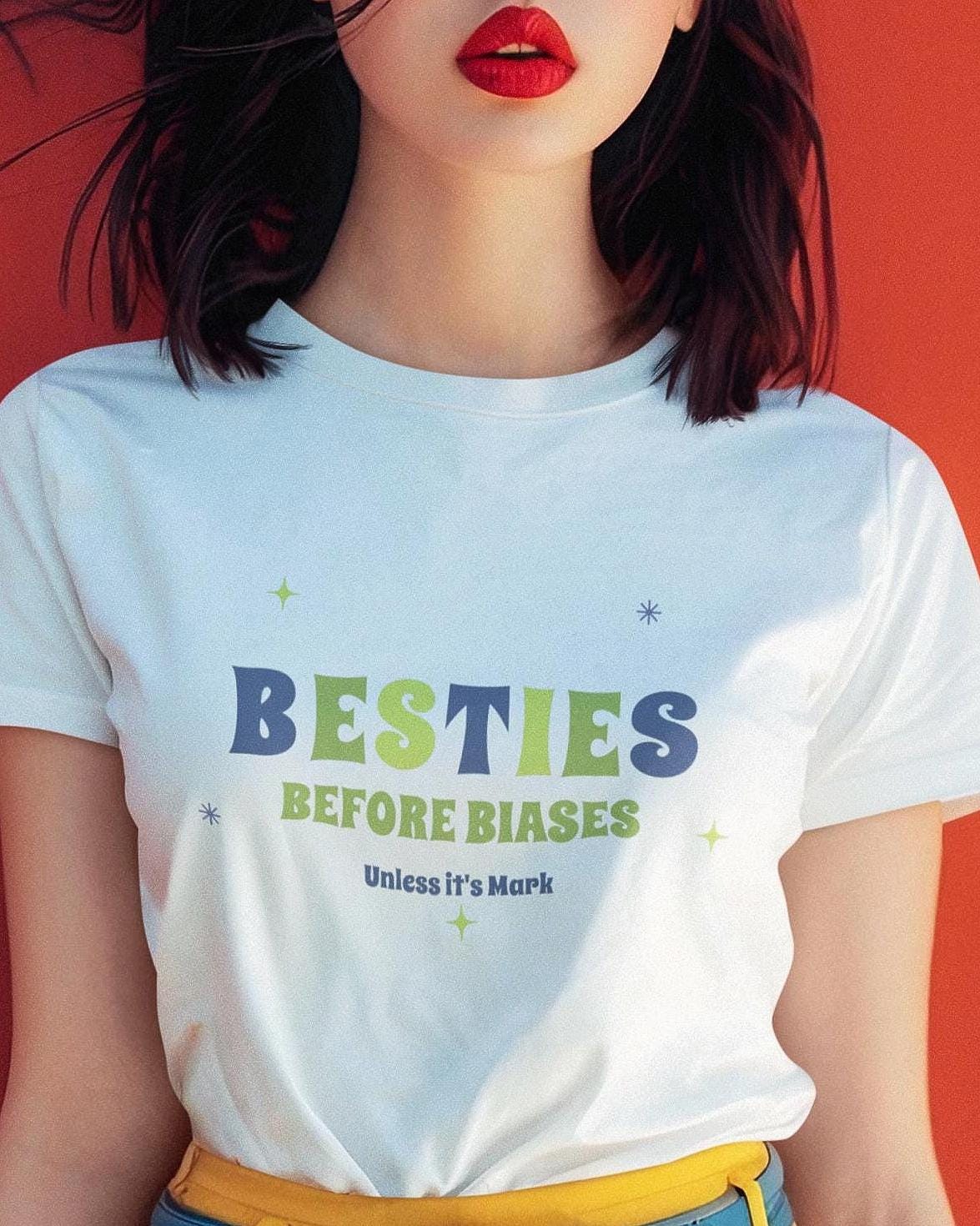 Mark Lee Kpop Shirt, Besties Before Biases Tee, NCT Fan Merch, Concert Outfit, Unisex Cotton T-Shirt