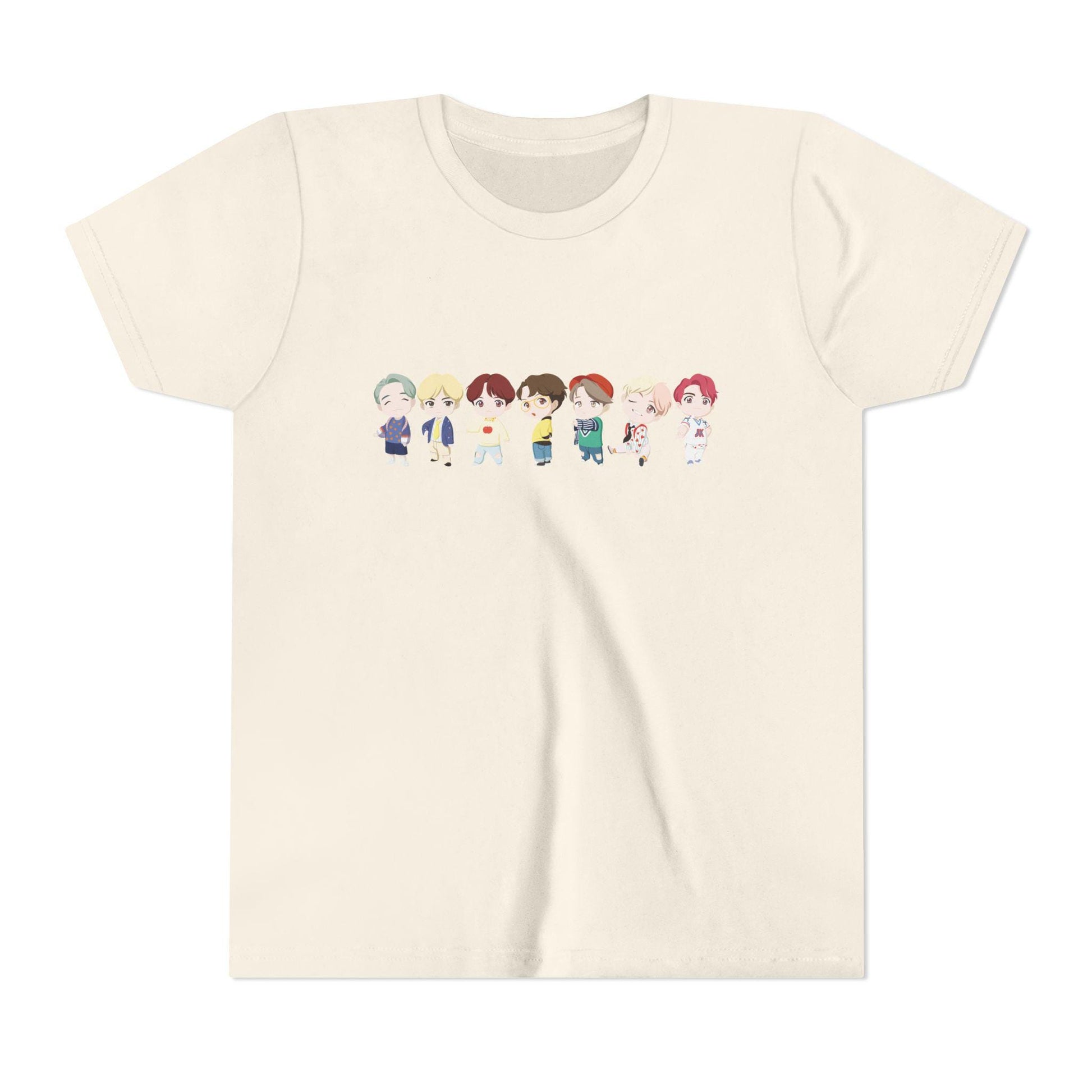 BTS TinyTAN Kids Shirt, Idol Lineup Kpop Tee, Cute Cartoon Characters, Army Youth Fan Shirt
