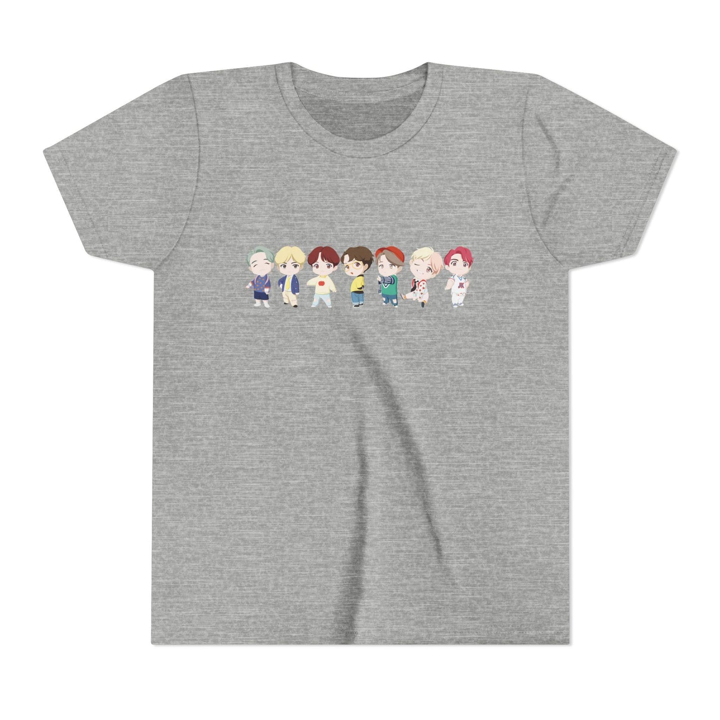 BTS TinyTAN Kids Shirt, Idol Lineup Kpop Tee, Cute Cartoon Characters, Army Youth Fan Shirt