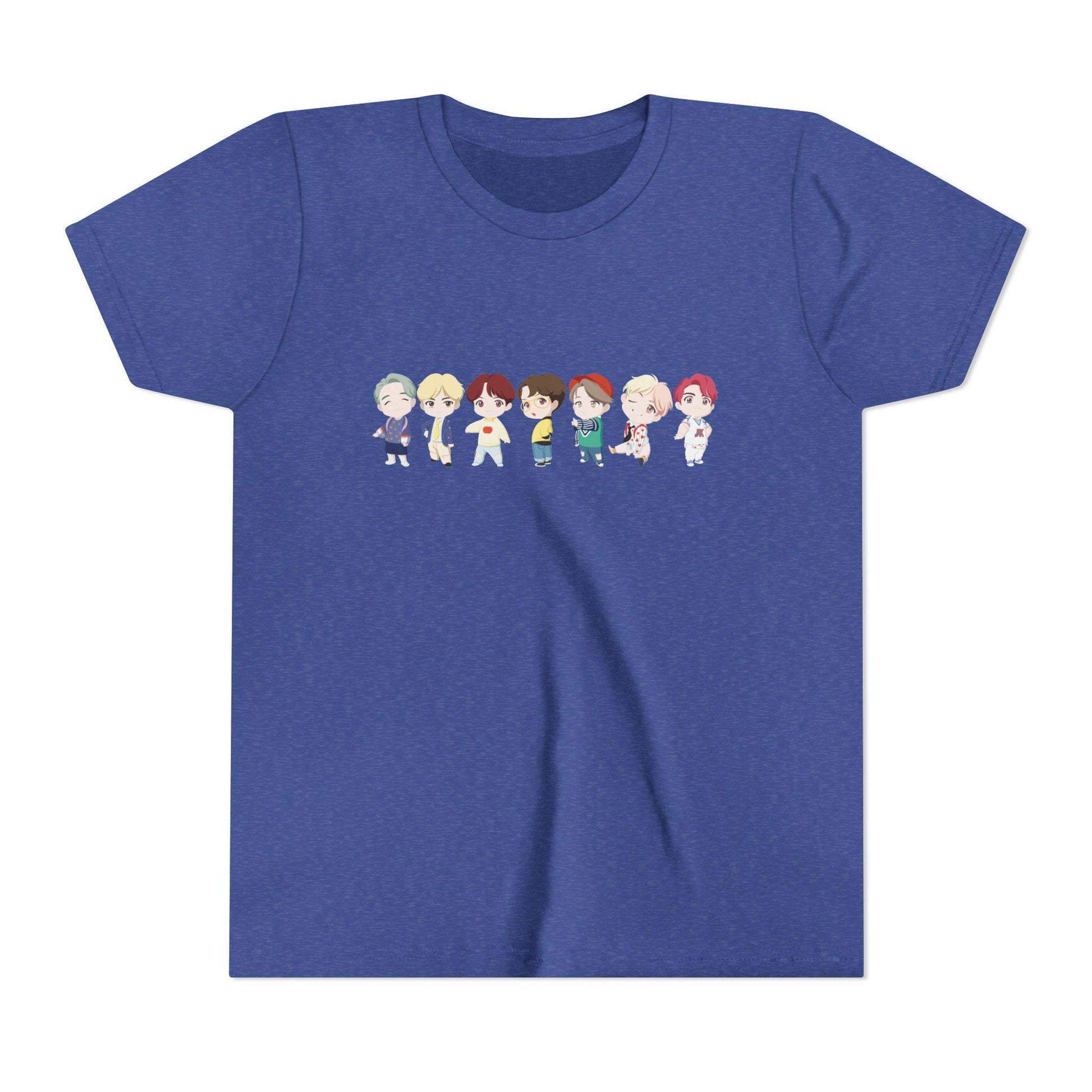 BTS TinyTAN Kids Shirt, Idol Lineup Kpop Tee, Cute Cartoon Characters, Army Youth Fan Shirt