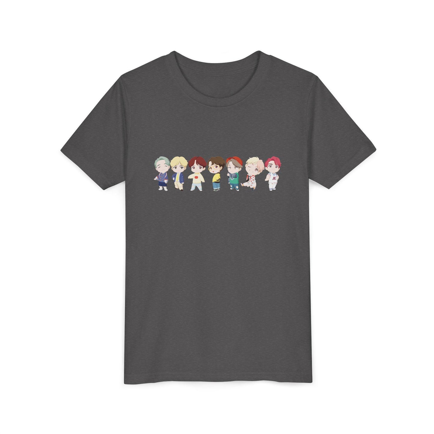 BTS TinyTAN Kids Shirt, Idol Lineup Kpop Tee, Cute Cartoon Characters, Army Youth Fan Shirt