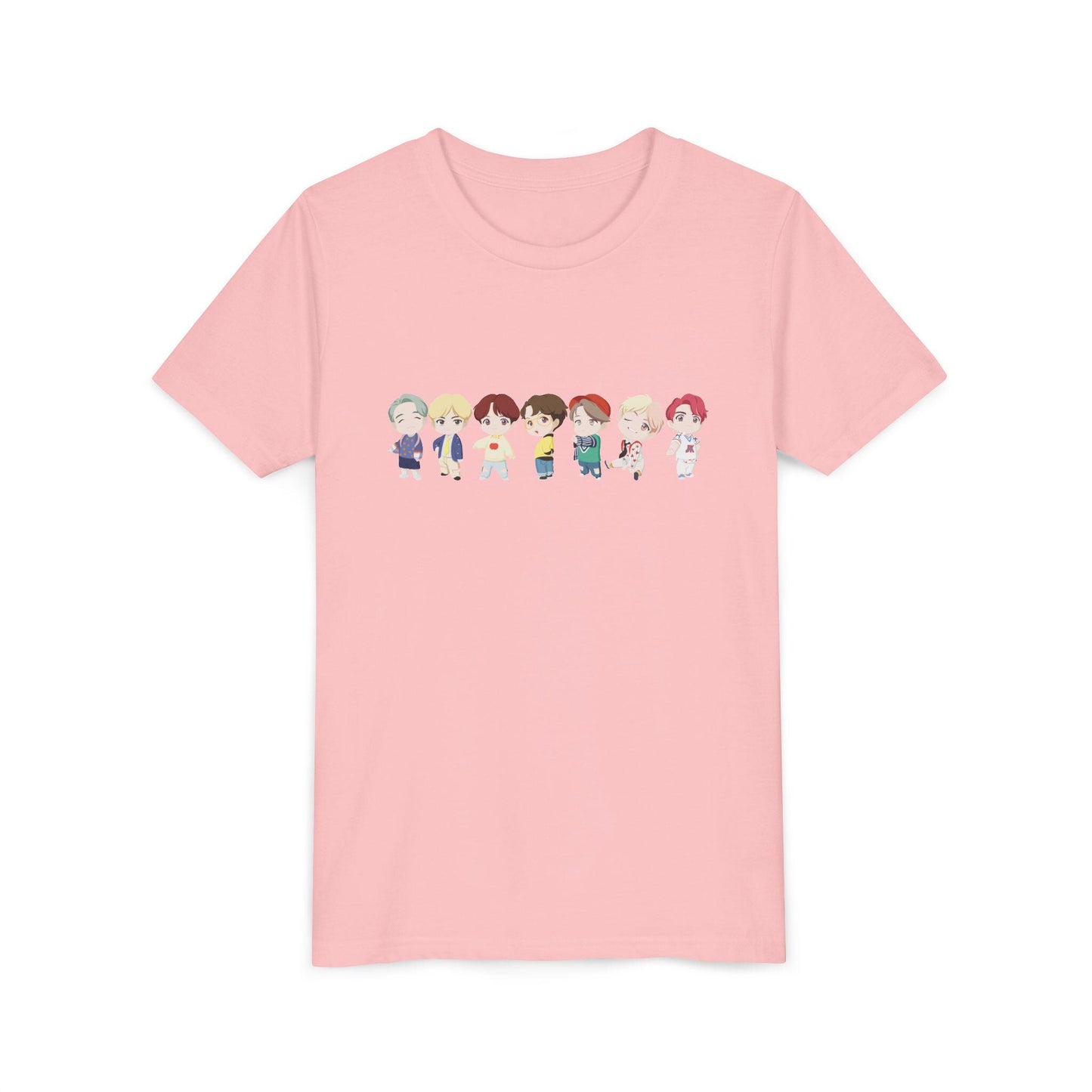 BTS TinyTAN Kids Shirt, Idol Lineup Kpop Tee, Cute Cartoon Characters, Army Youth Fan Shirt