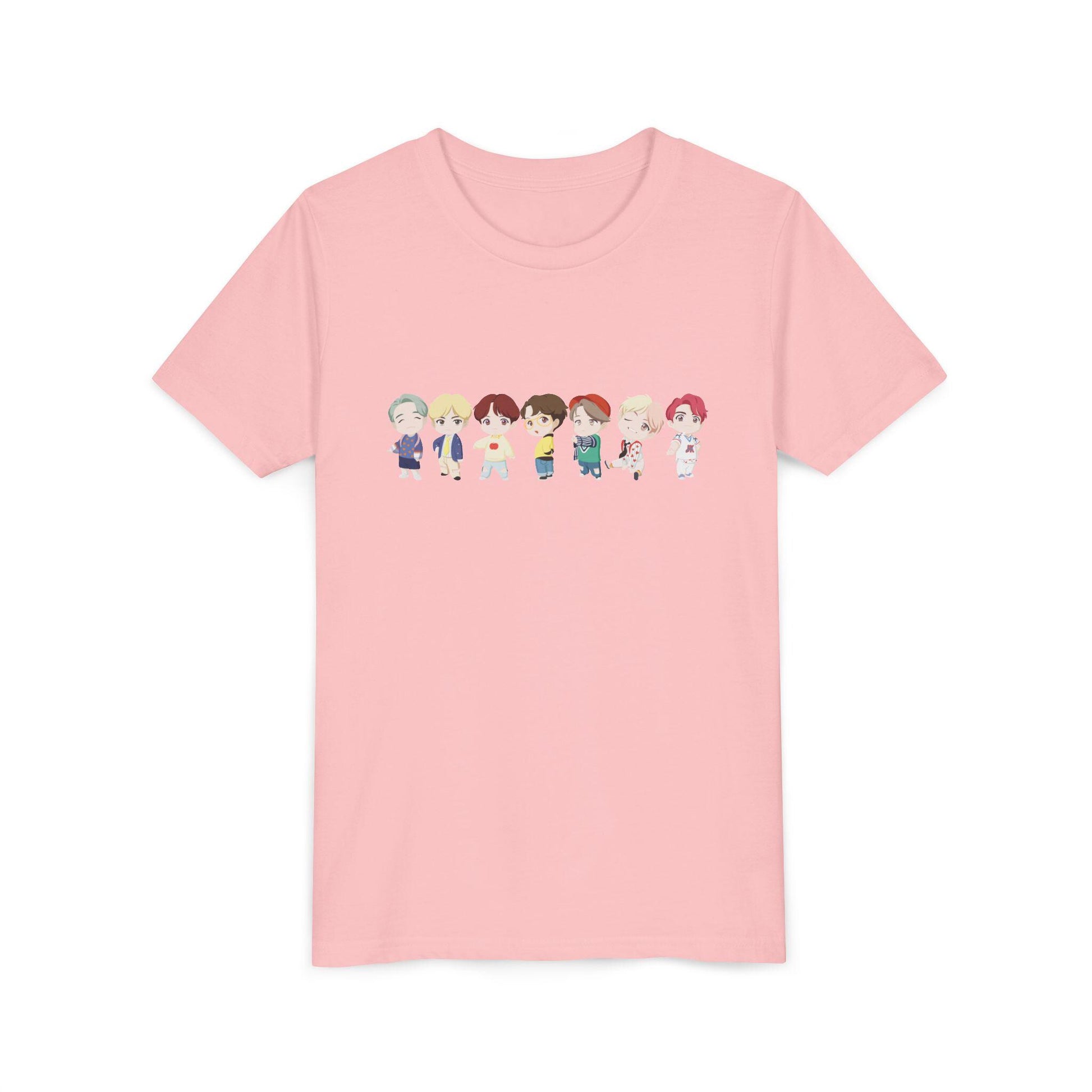 BTS TinyTAN Kids Shirt, Idol Lineup Kpop Tee, Cute Cartoon Characters, Army Youth Fan Shirt