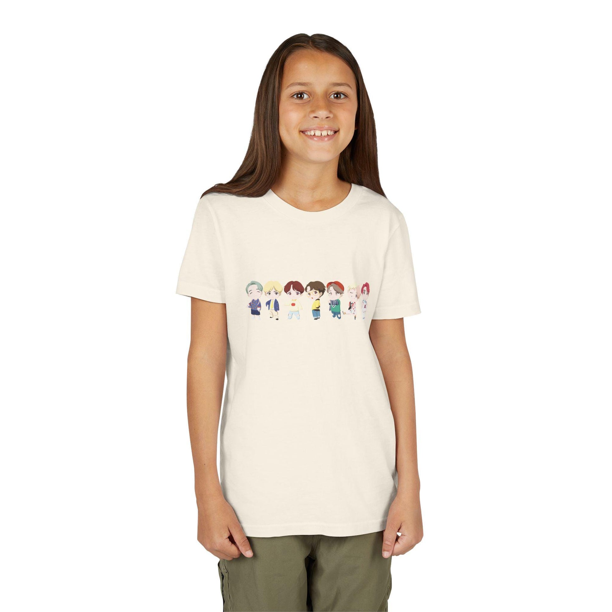 BTS TinyTAN Kids Shirt, Idol Lineup Kpop Tee, Cute Cartoon Characters, Army Youth Fan Shirt