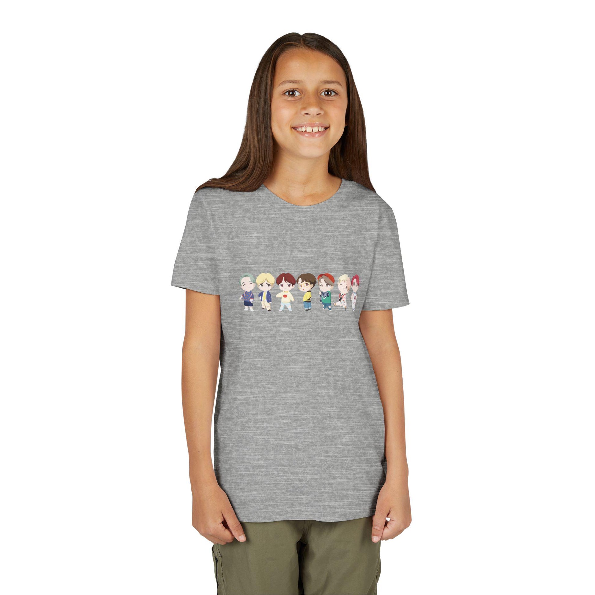 BTS TinyTAN Kids Shirt, Idol Lineup Kpop Tee, Cute Cartoon Characters, Army Youth Fan Shirt