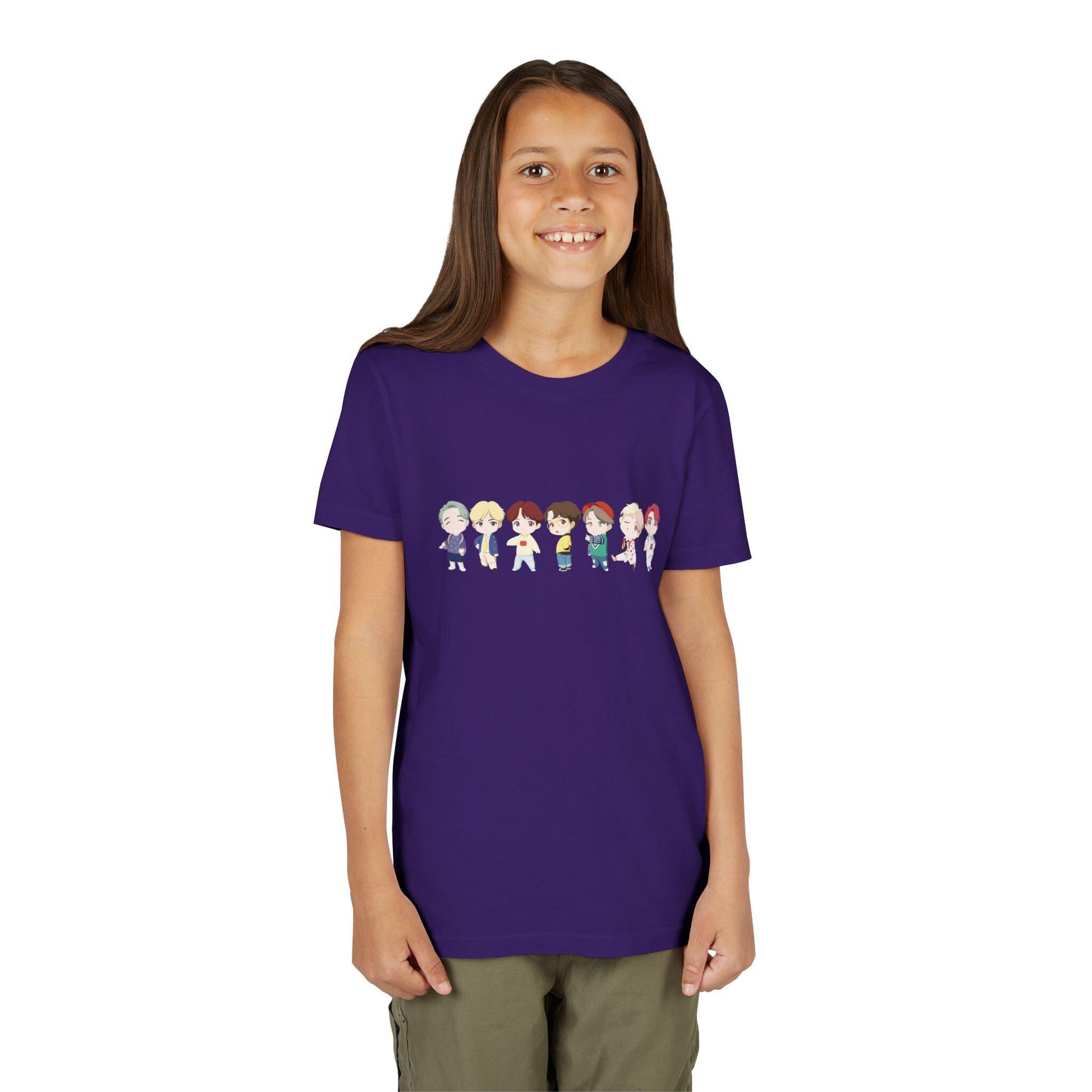 BTS TinyTAN Kids Shirt, Idol Lineup Kpop Tee, Cute Cartoon Characters, Army Youth Fan Shirt