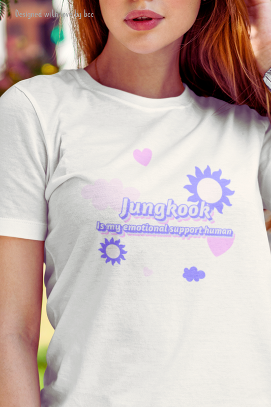 BTS Jungkook is my emotional support human unisex softstyle graphic t-Shirt