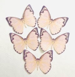 Peach Pre-Cut 3D Wafer Paper Butterflies Multi Sized Edible Butterflies