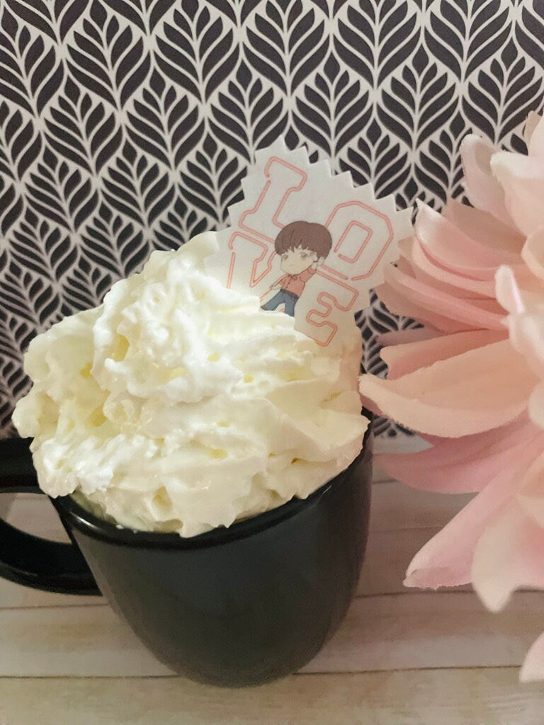 BTS Tiny Tan Love Stamp - Valentine's Day Custom Edible Drink Toppers Confetti for drinks/bakedgoods/marshmallows