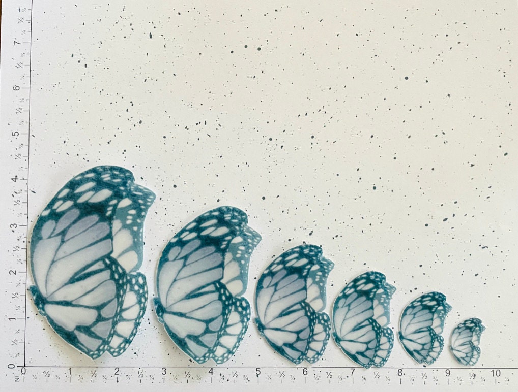 Black grey Monarch Edible Pre-Cut 3D Wafer Paper Butterflies - Multi-Sized Edible Butterflies