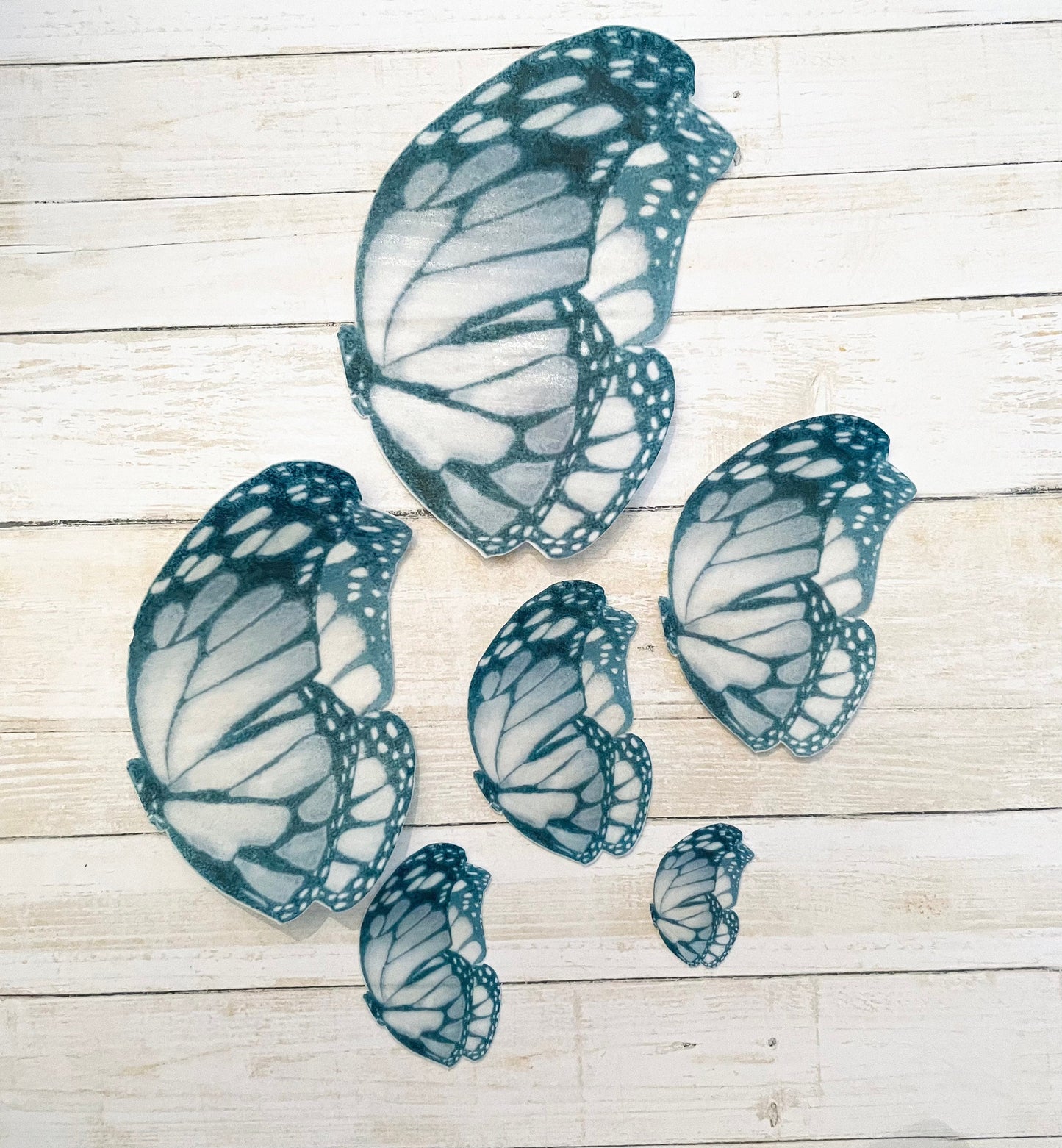 Black grey Monarch Edible Pre-Cut 3D Wafer Paper Butterflies - Multi-Sized Edible Butterflies