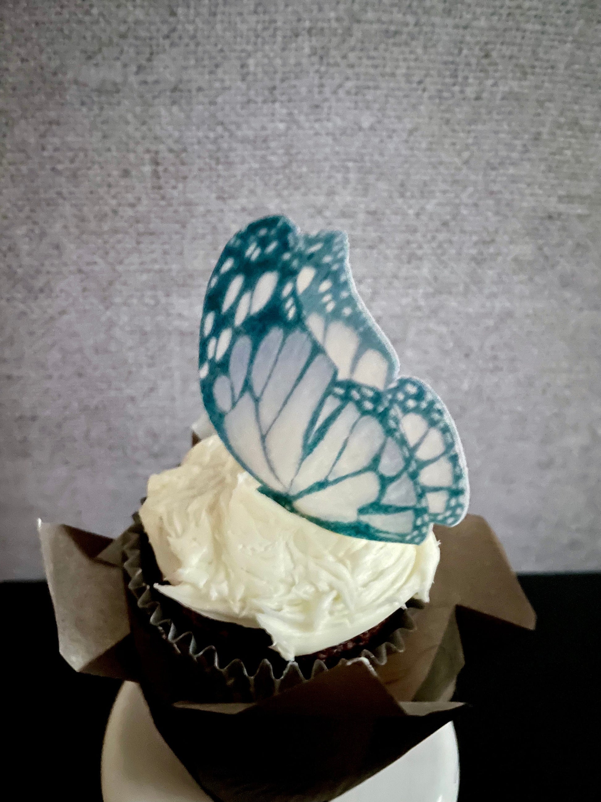 Black grey Monarch Edible Pre-Cut 3D Wafer Paper Butterflies - Multi-Sized Edible Butterflies