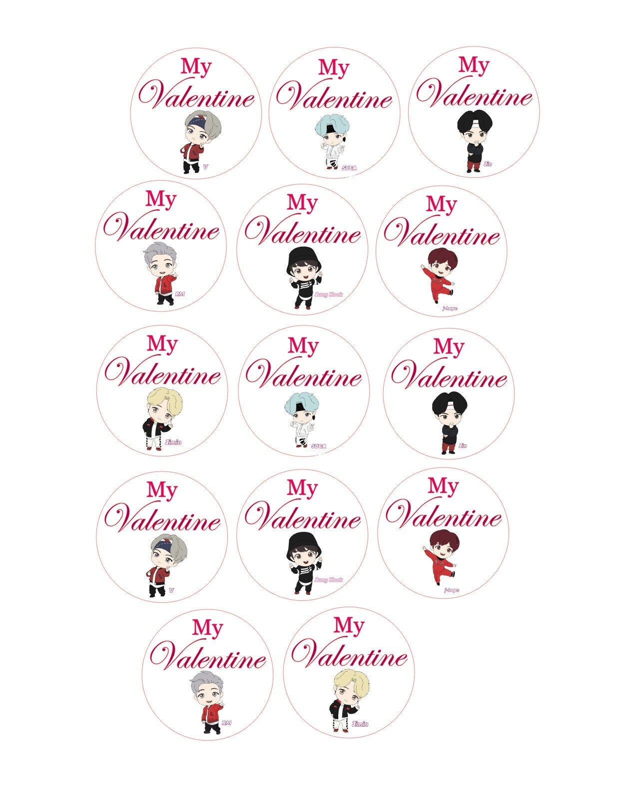 BTS Tiny Tan Mic Drop Valentine's Day Custom Edible Drink Toppers Confetti for drinks/bakedgoods/marshmallows
