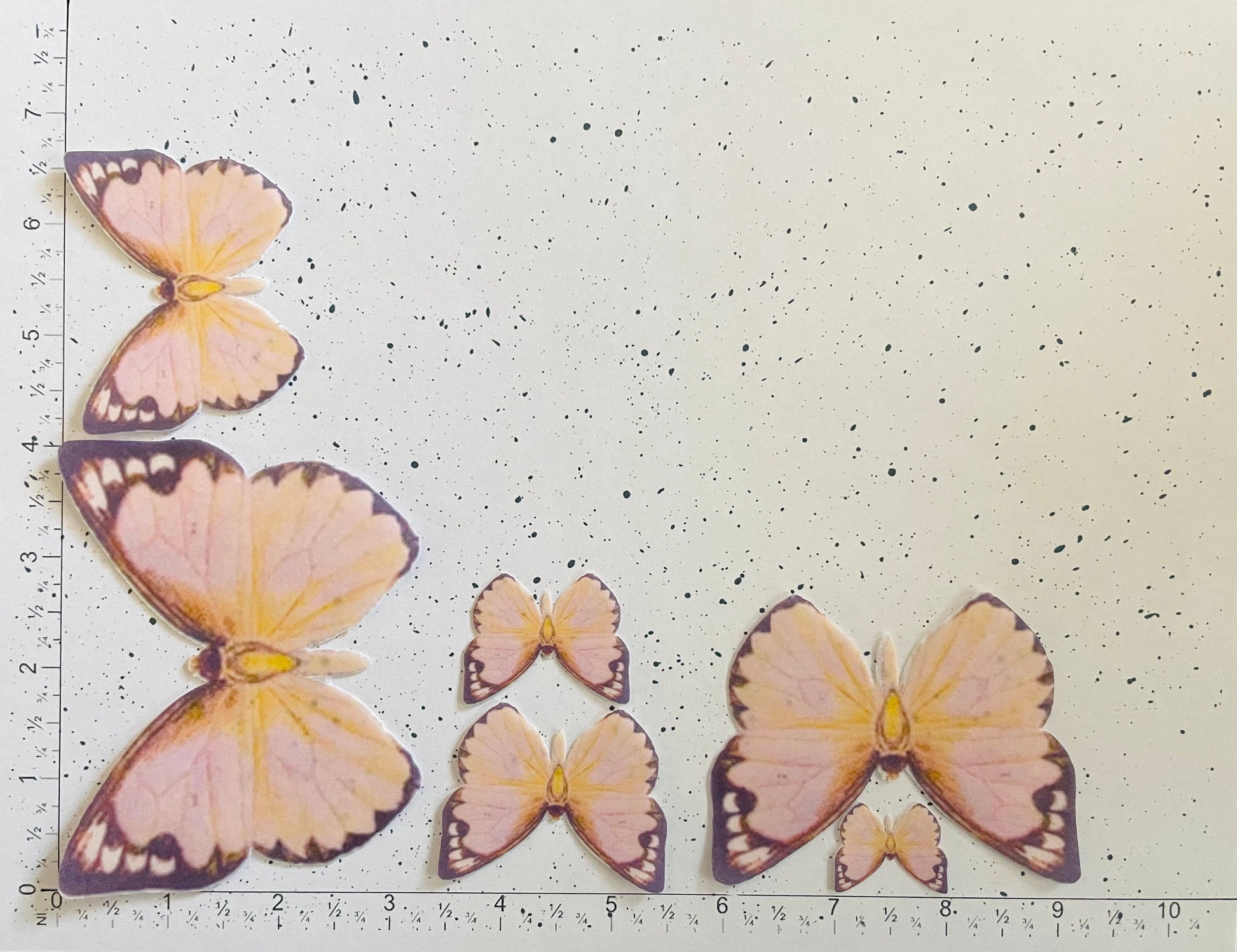 Peach Pre-Cut 3D Wafer Paper Butterflies Multi Sized Edible Butterflies