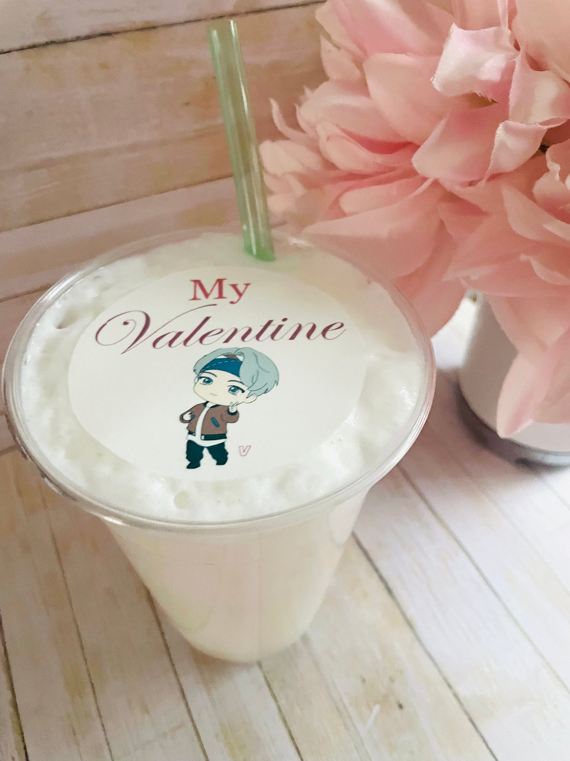 BTS Tiny Tan Mic Drop Valentine's Day Custom Edible Drink Toppers Confetti for drinks/bakedgoods/marshmallows