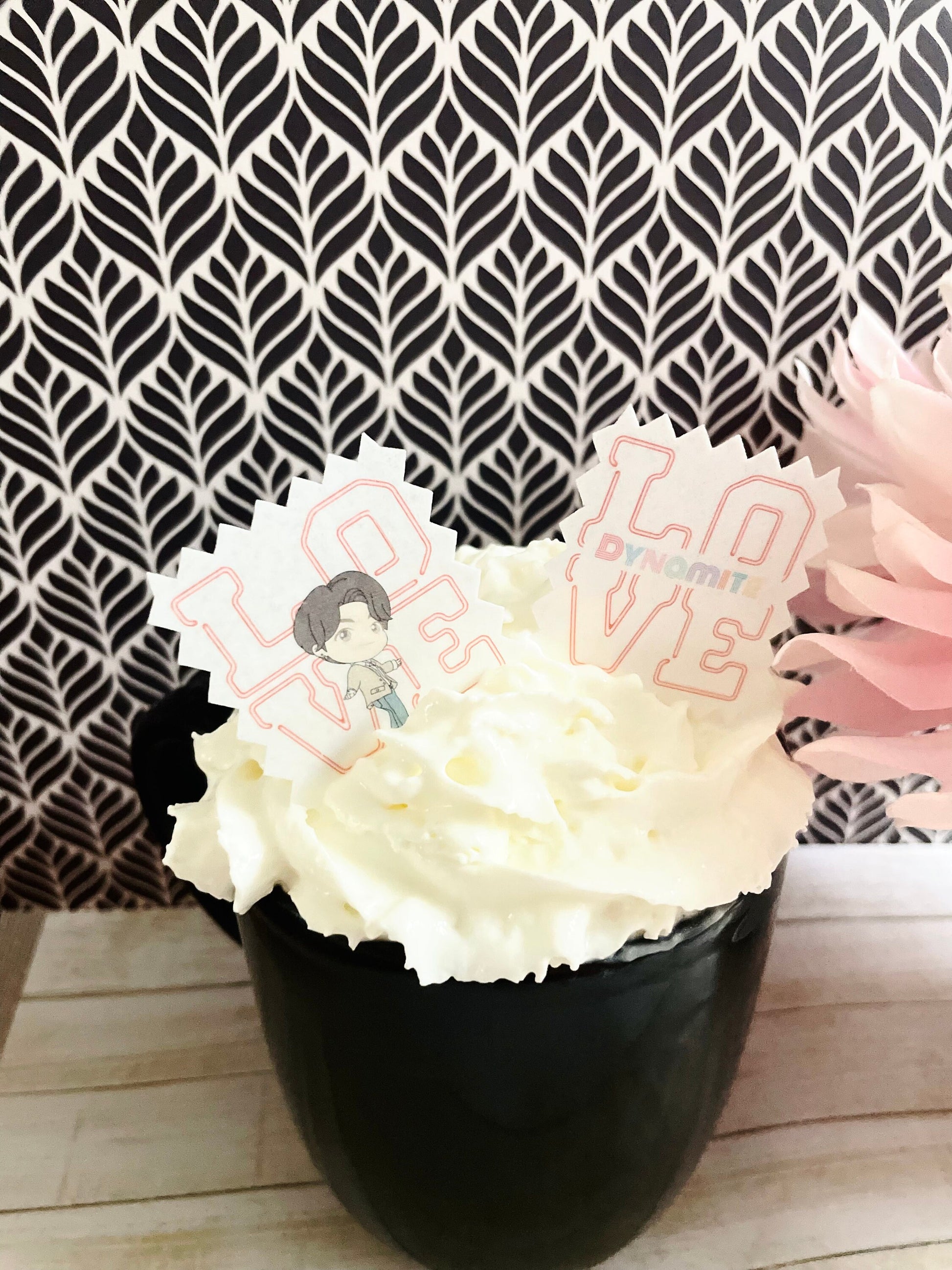 BTS Tiny Tan Love Stamp - Valentine's Day Custom Edible Drink Toppers Confetti for drinks/bakedgoods/marshmallows