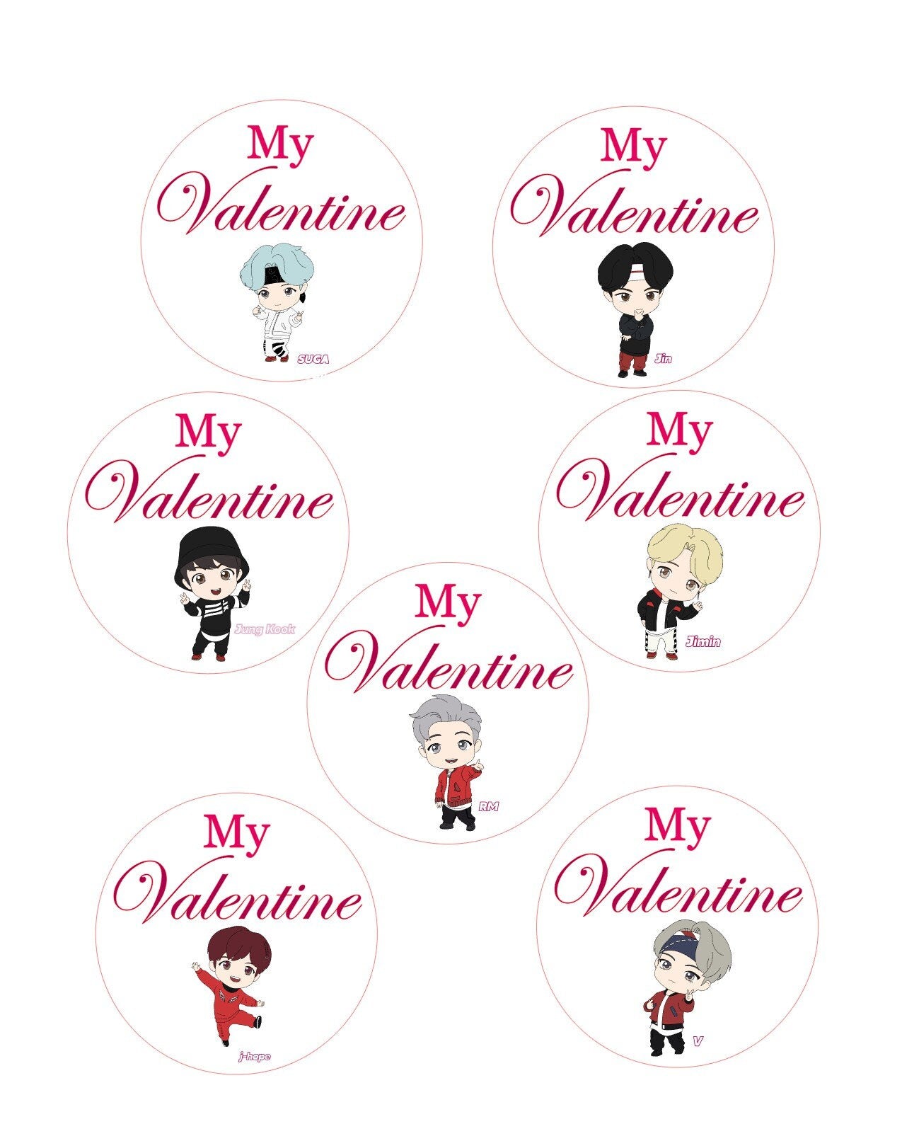 BTS Tiny Tan Mic Drop Valentine's Day Custom Edible Drink Toppers Confetti for drinks/bakedgoods/marshmallows