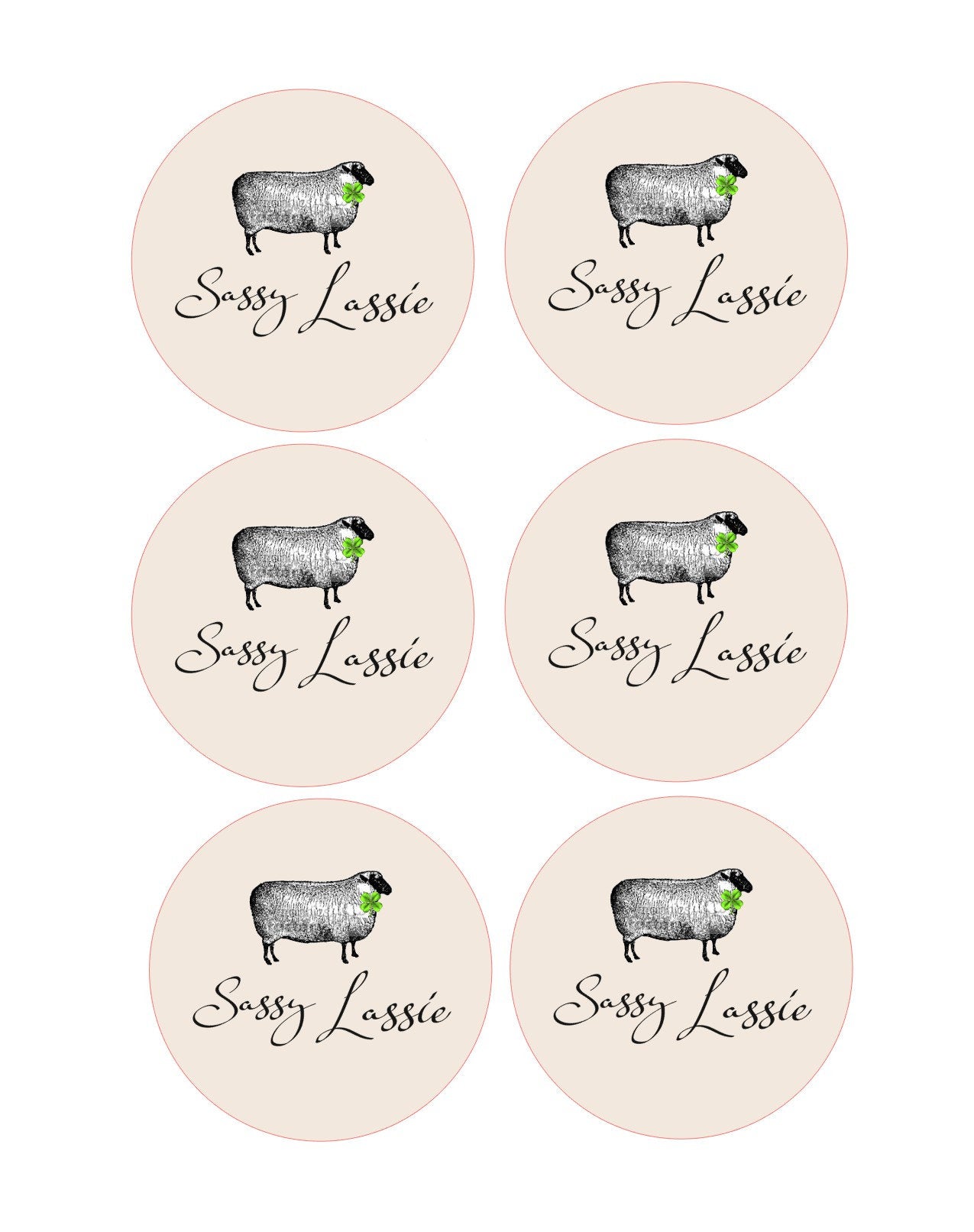 Sassy Lassie Whimsical Custom Edible Bar Cocktail Drink Toppers, 2 sizes