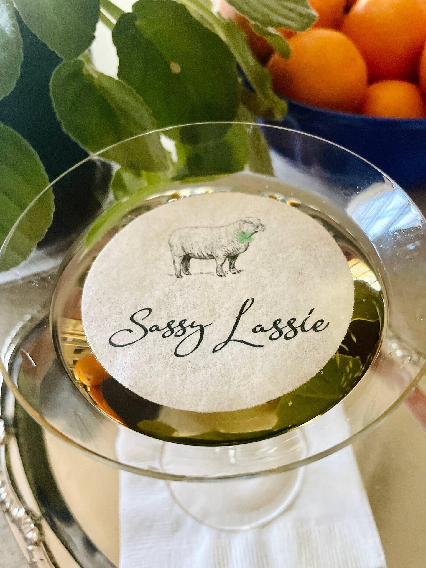 Sassy Lassie Whimsical Custom Edible Bar Cocktail Drink Toppers, 2 sizes