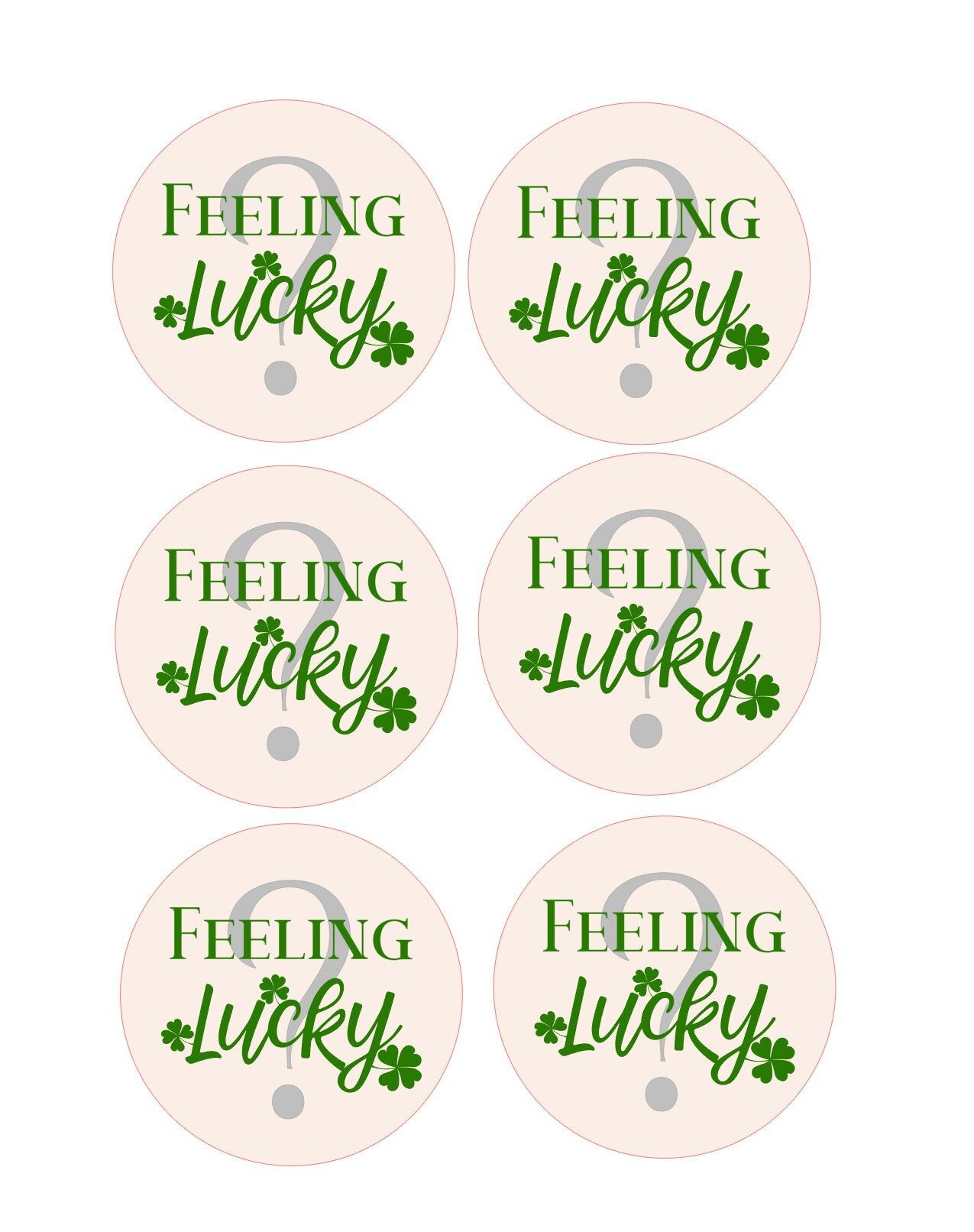 Feeling Lucky? Fun Custom Edible Bar Cocktail Drink Toppers, 2 sizes