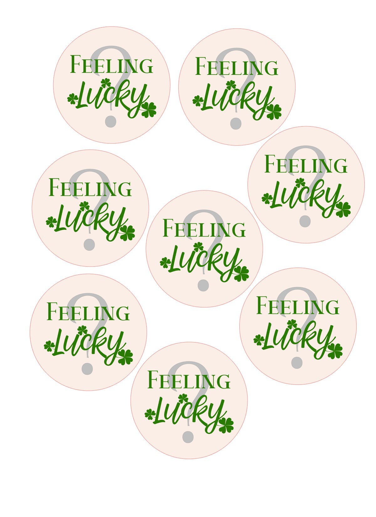 Feeling Lucky? Fun Custom Edible Bar Cocktail Drink Toppers, 2 sizes