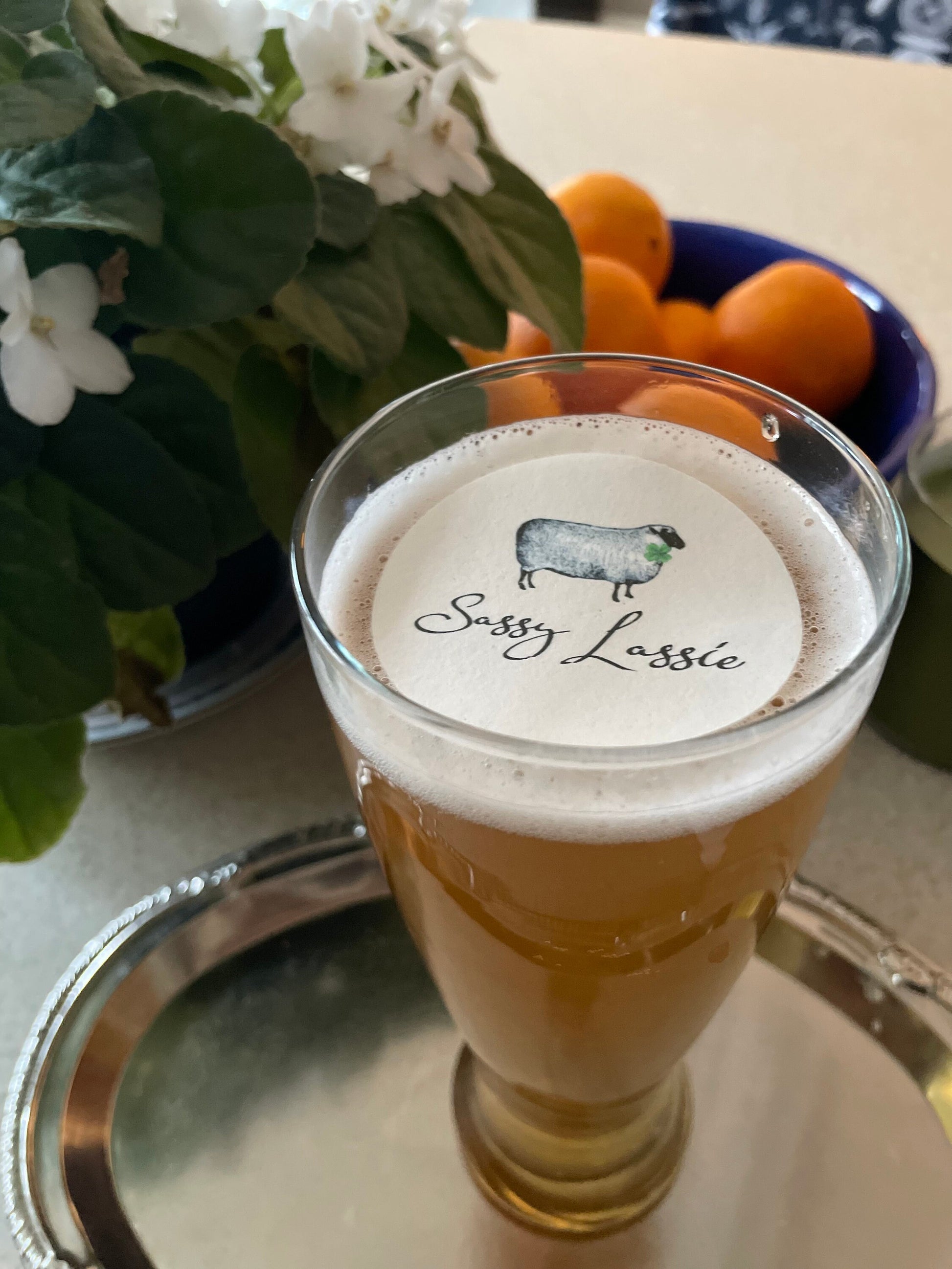 Sassy Lassie Whimsical Custom Edible Bar Cocktail Drink Toppers, 2 sizes