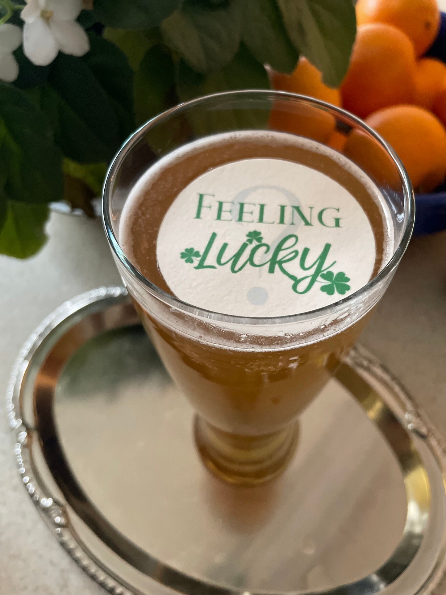Feeling Lucky? Fun Custom Edible Bar Cocktail Drink Toppers, 2 sizes