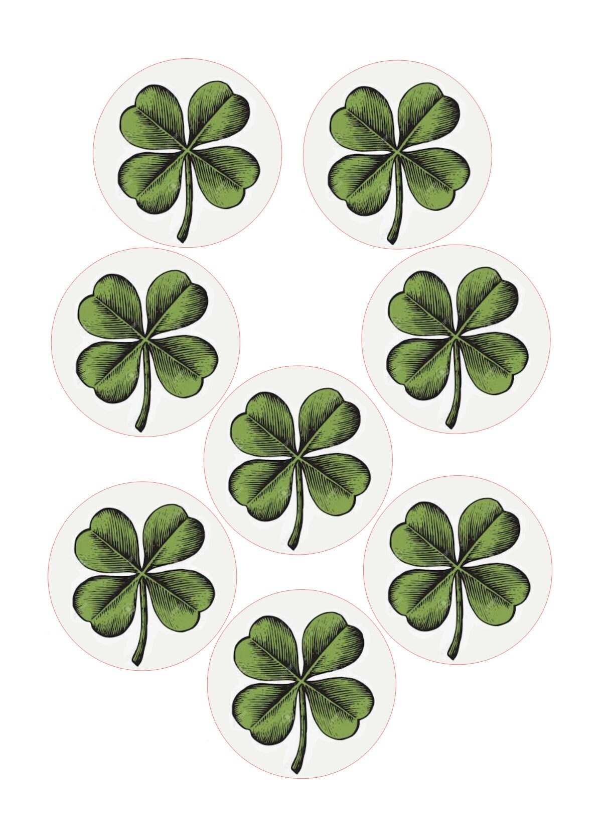 St. Patrick's Day Vintage Shamrock Custom Edible Bar Cocktail Drink Toppers, 2 sizes