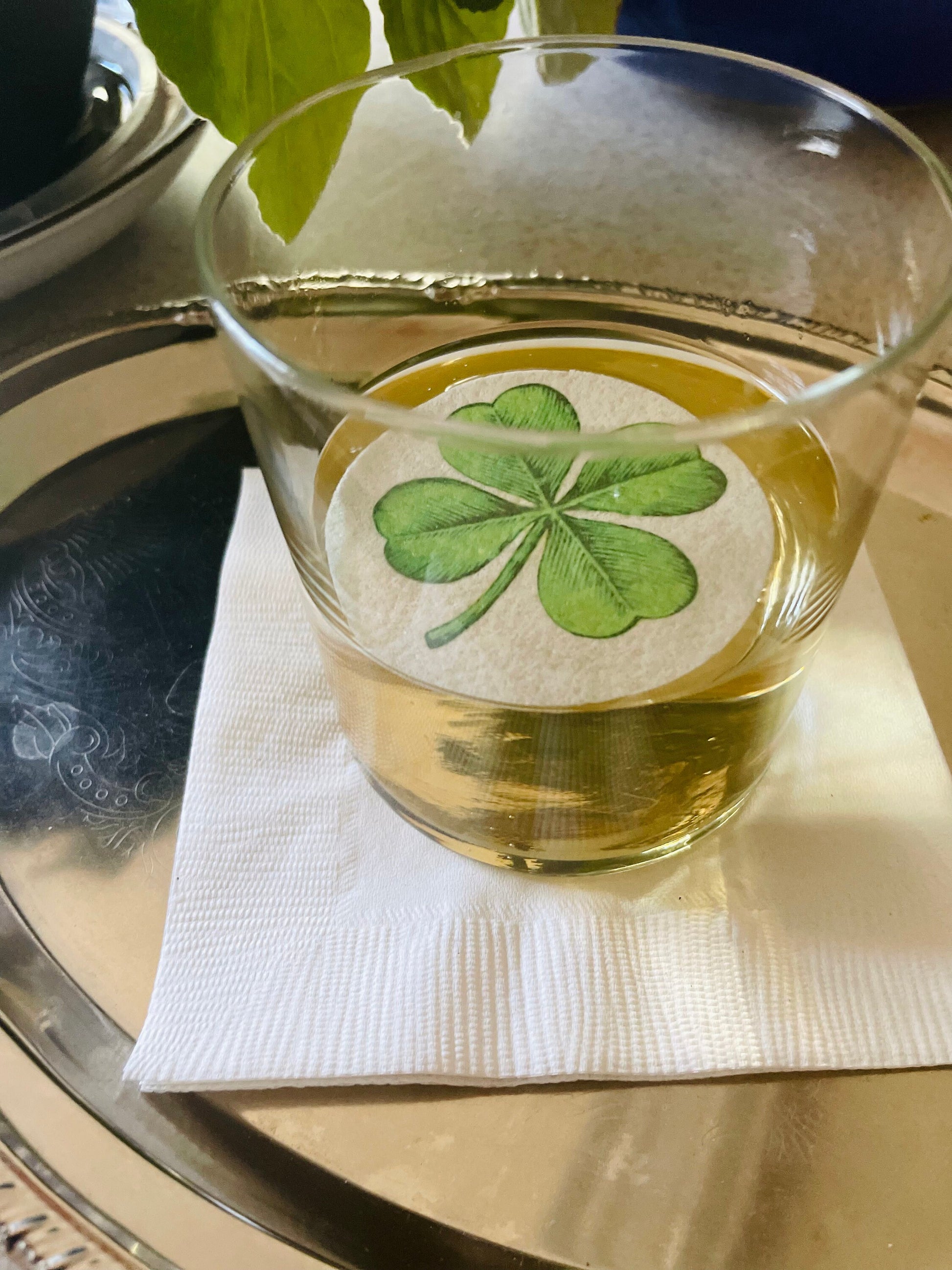 St. Patrick's Day Vintage Shamrock Custom Edible Bar Cocktail Drink Toppers, 2 sizes
