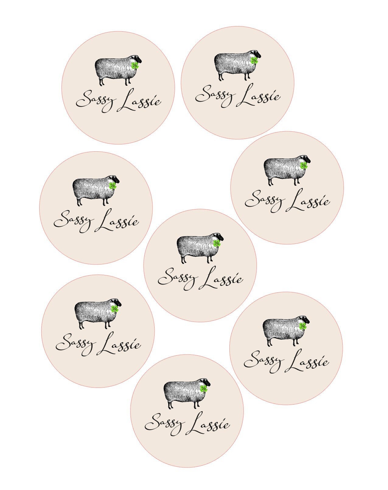 Sassy Lassie Whimsical Custom Edible Bar Cocktail Drink Toppers, 2 sizes