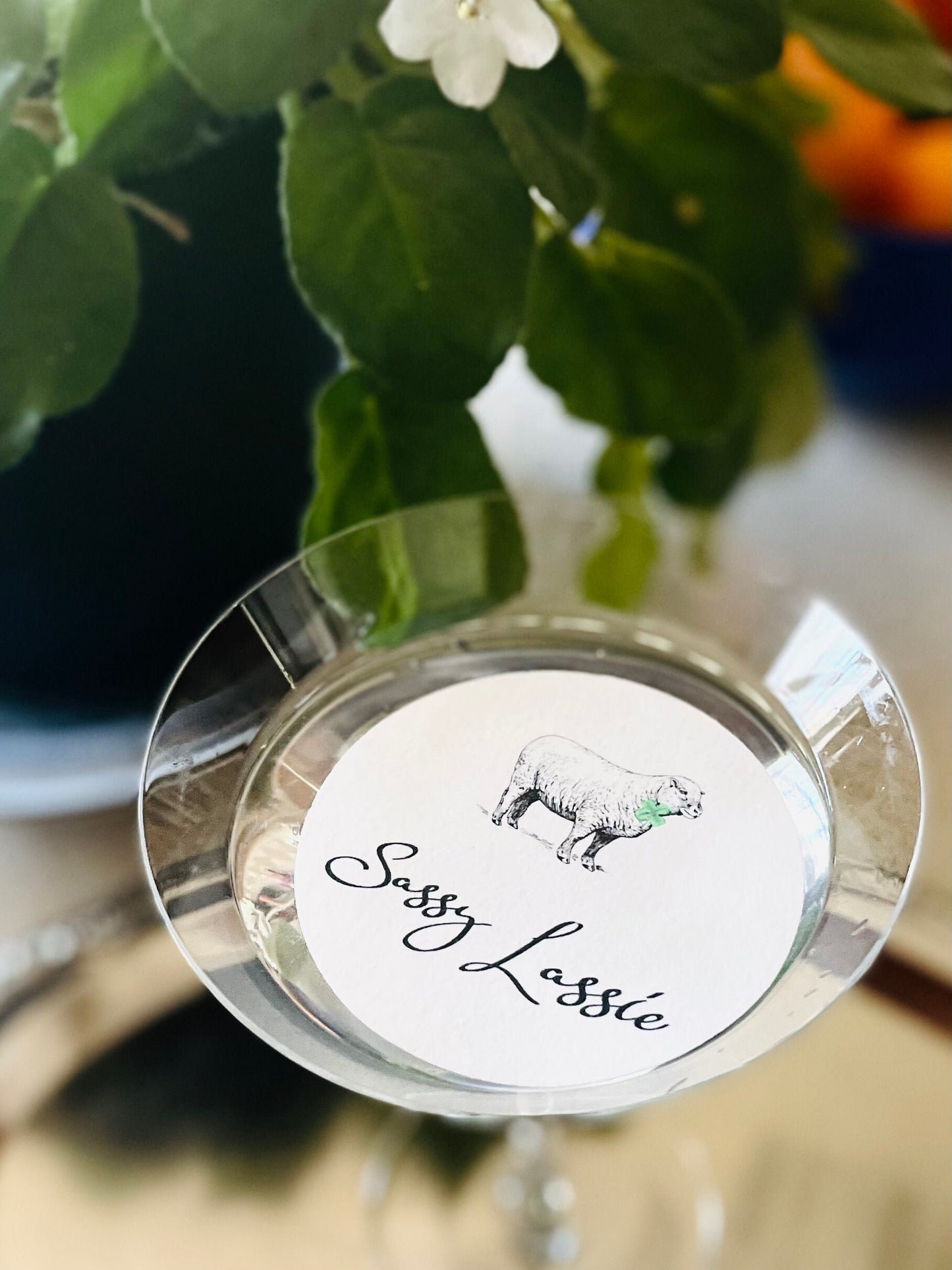 Sassy Lassie Whimsical Custom Edible Bar Cocktail Drink Toppers, 2 sizes