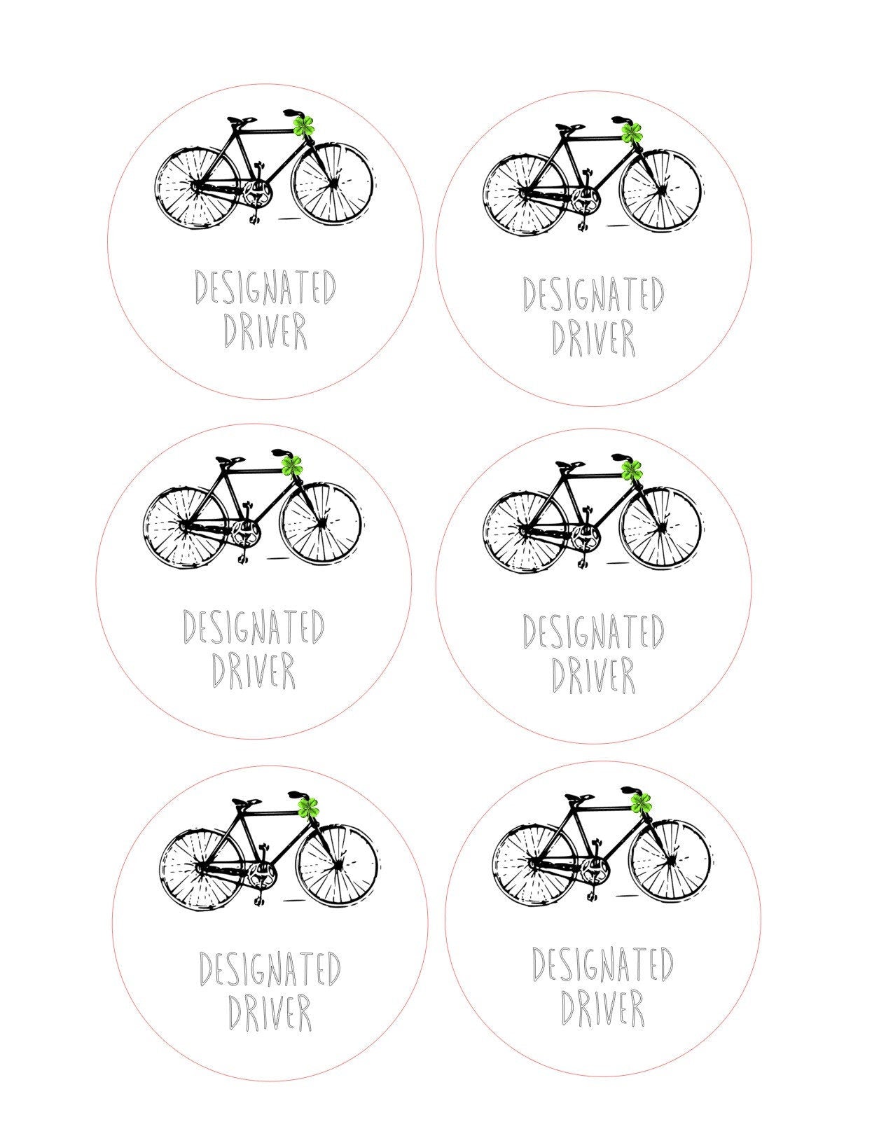 Designated Driver Whimsical Custom Edible Bar Cocktail Drink Toppers, 2 sizes