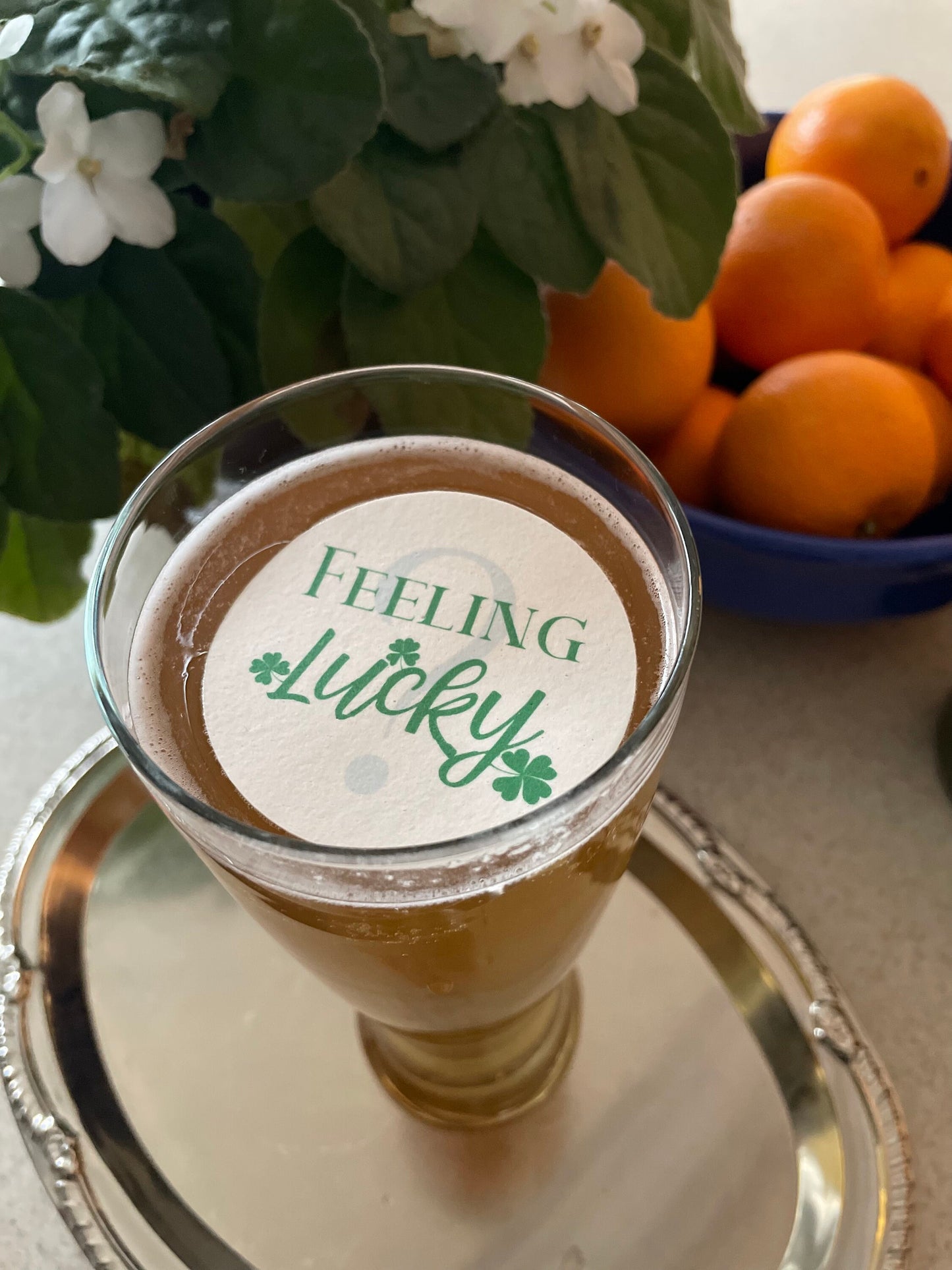 Feeling Lucky? Fun Custom Edible Bar Cocktail Drink Toppers, 2 sizes
