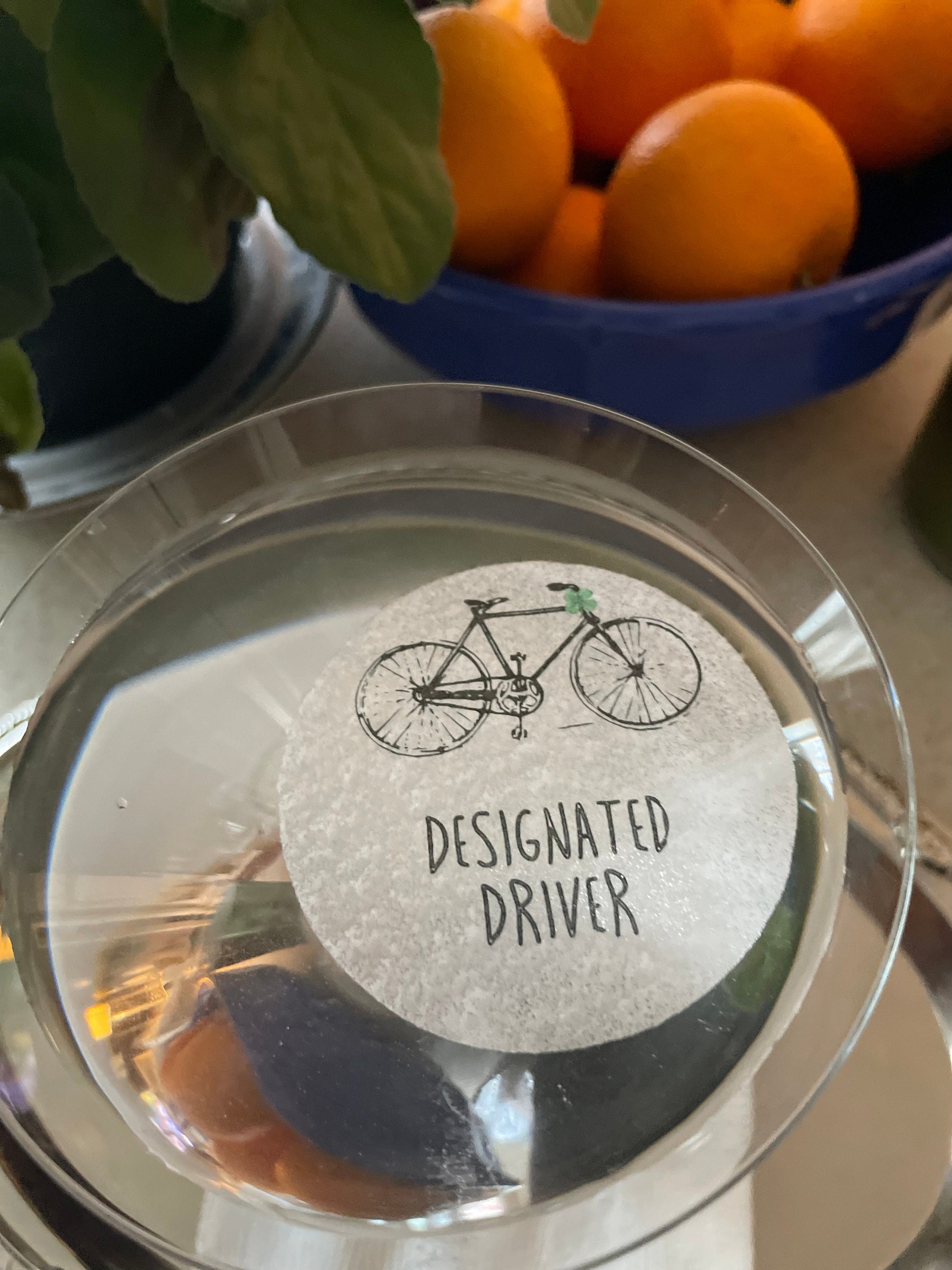 Designated Driver Whimsical Custom Edible Bar Cocktail Drink Toppers, 2 sizes