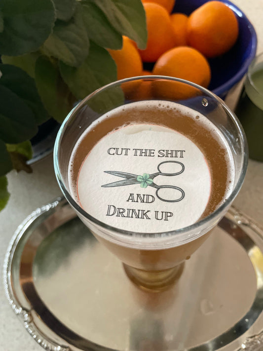 Cut the Sh*t Sassy Custom Edible Bar Cocktail Drink Toppers, 2 sizes