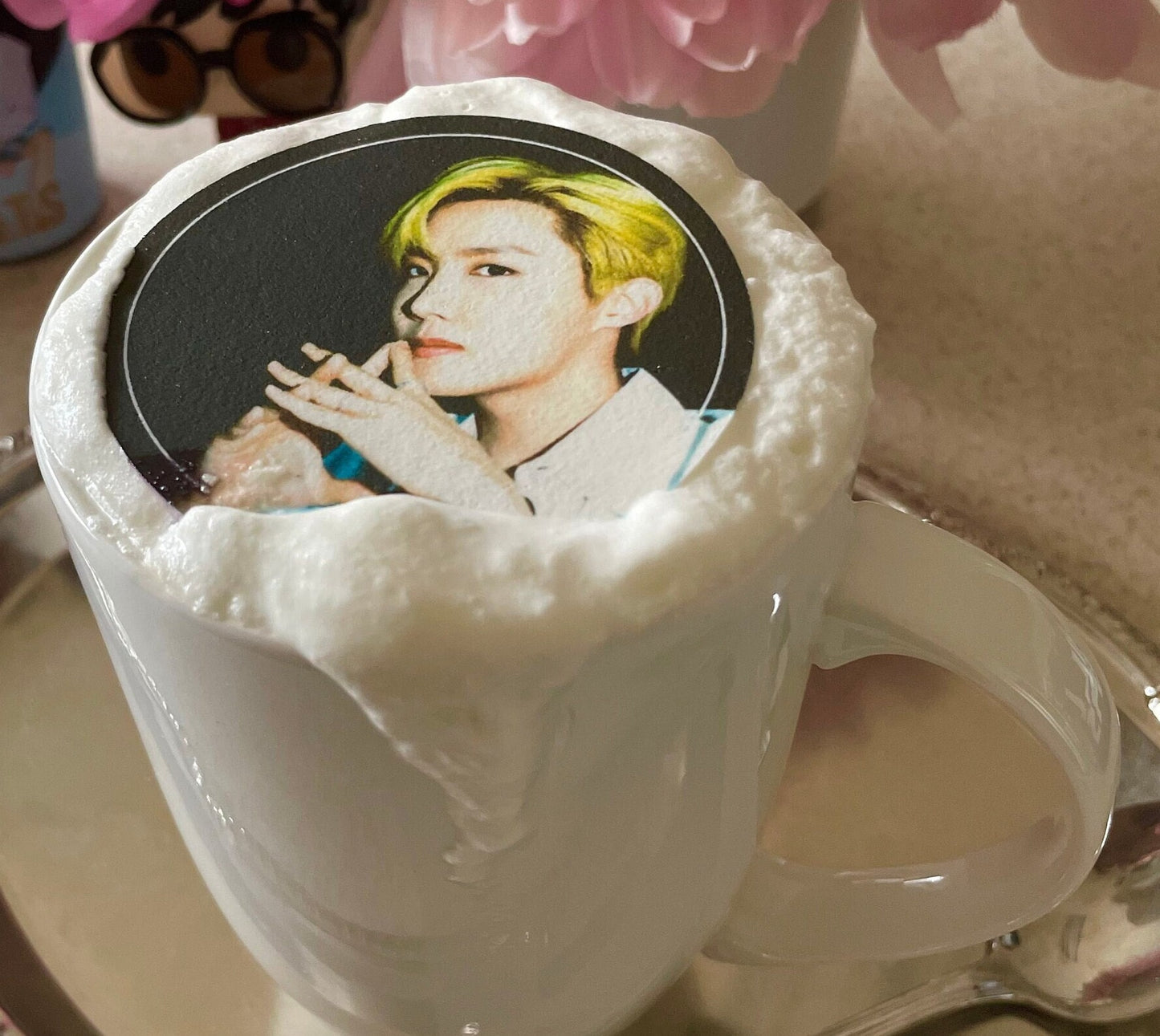 BTS Coffee -BTS BUTTER Hotter- Custom Edible Drink Toppers Confetti for drinks/bakedgoods/marshmallows