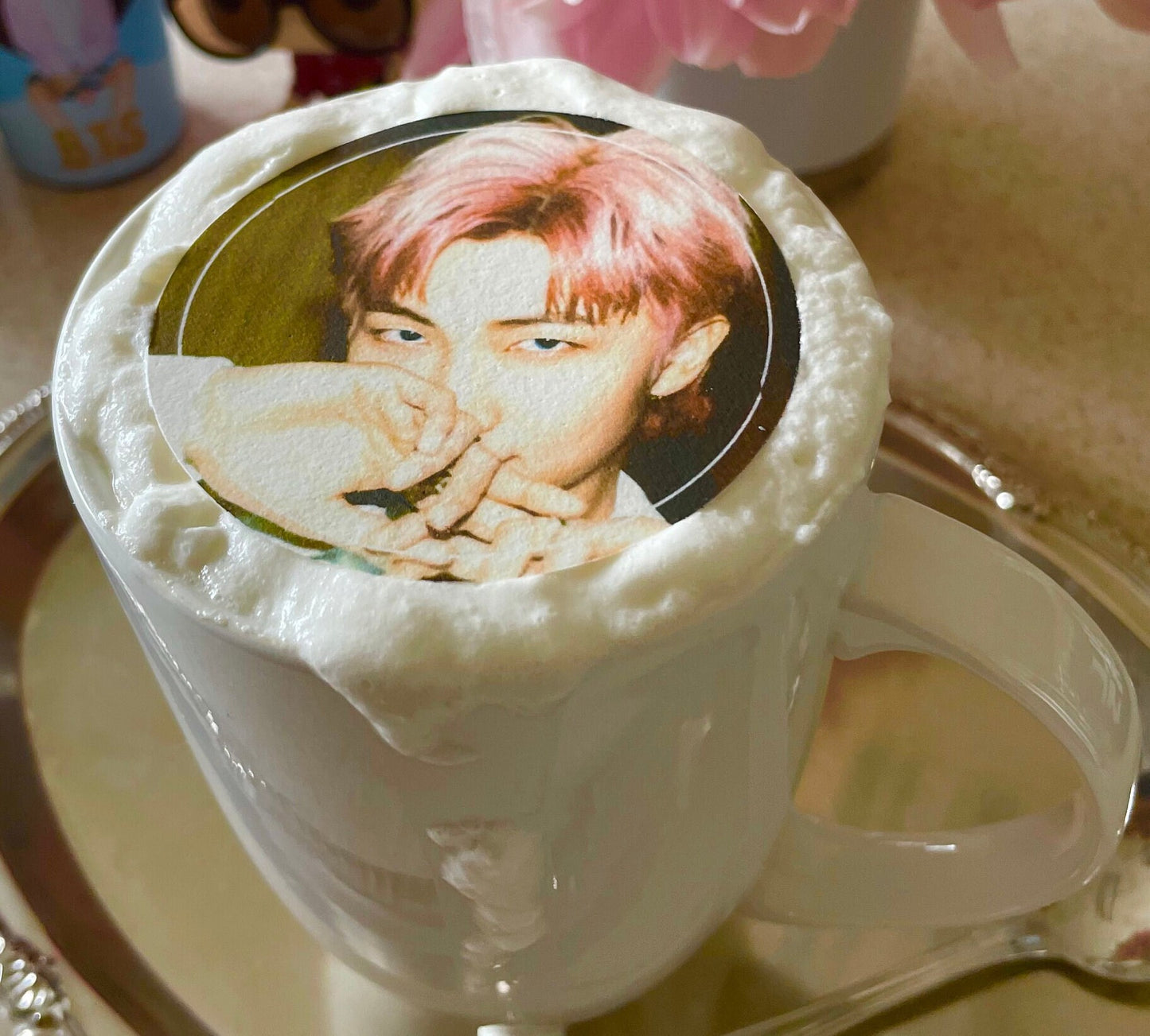 BTS Coffee -BTS BUTTER Hotter- Custom Edible Drink Toppers Confetti for drinks/bakedgoods/marshmallows