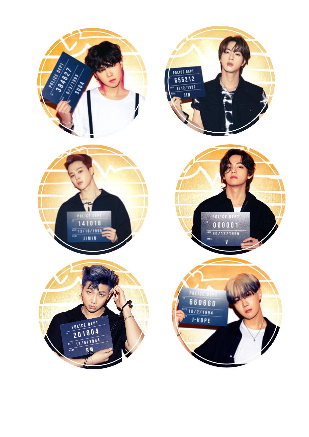 BTS Coffee-BTS BUTTER- Mugshot - Custom Edible Drink Toppers for drinks/bakedgoods/marshmallows