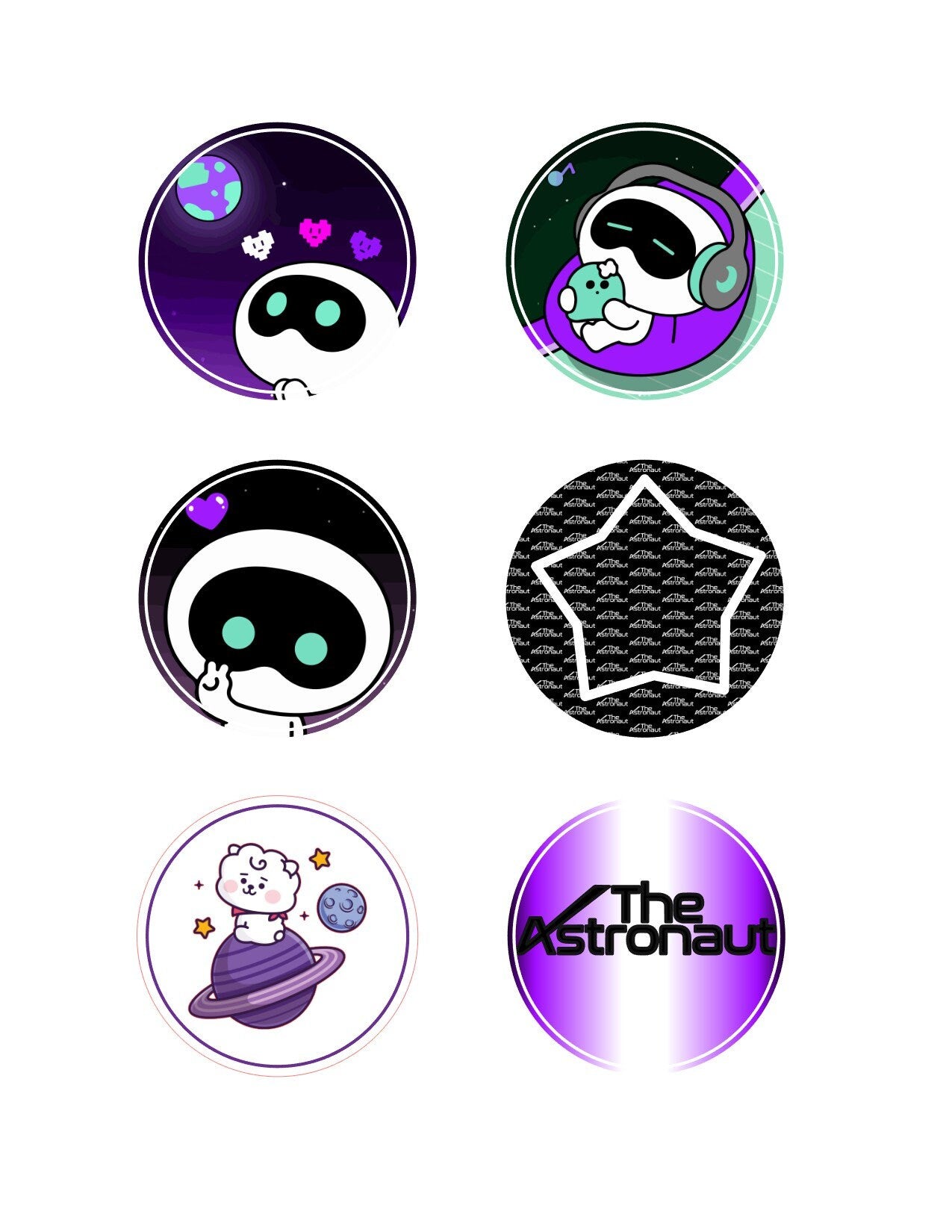 BTS Jin Astronaut Wooteo Cupcake Drink Toppers for Cake Topper Party Decoration Seokjin Astronaut Topper