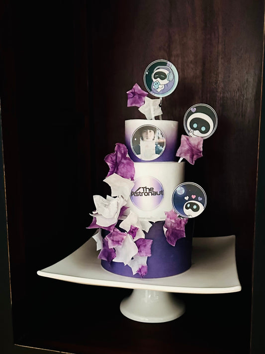 BTS Jin Astronaut Wooteo Cupcake Drink Toppers for Cake Topper Party Decoration Seokjin Astronaut Topper