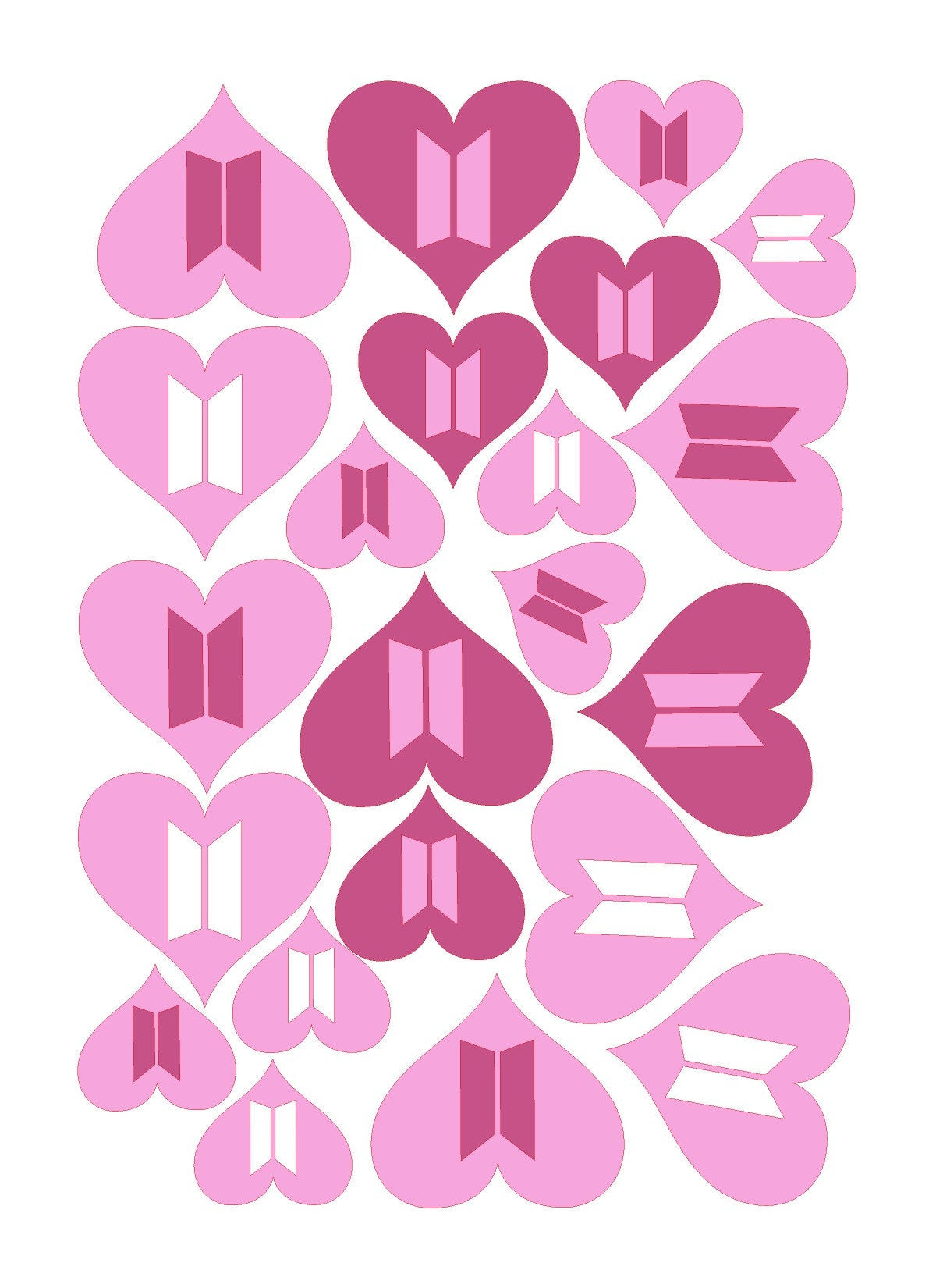 BTS Heart Confetti Party decoration Edible cake decoration bts party bts birthday Pink wafer paper