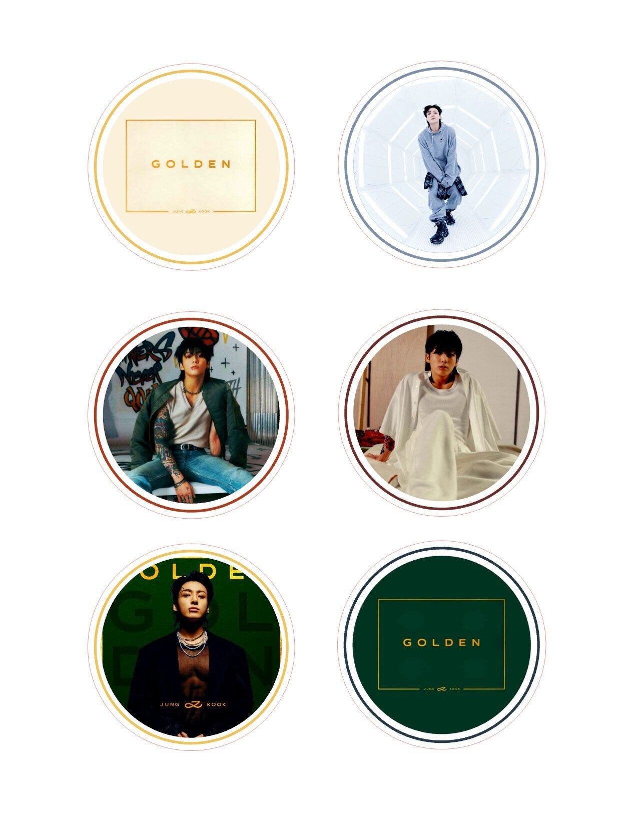 BTS Jungkook GOLDEN Edible drink toppers party decoration cocktail dessert toppers edible wafer paper icing cello